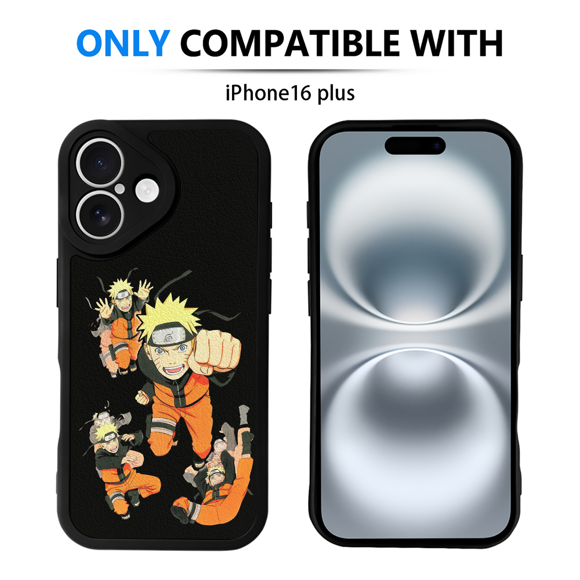 （画像用） NARUTO -ナルト- うずまき ナルト Uzumaki Naruto 【iPhone 16シリーズ対応】シリコンスマホケース（レザー調） 材質：シリコン